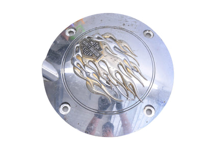 OEM Harley Davidson 25400-98, 2540098 Chrome Softail Flame Derby Cover