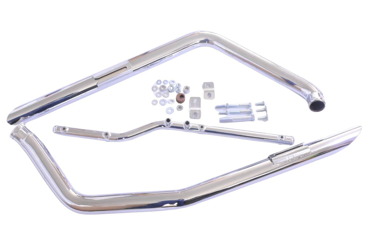Custom Chrome 11121, 11-121 Dyno Power Staggered Dual 2'' Drag Pipes Kit NOS
