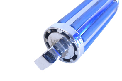 Custom Chrome 78-142, 78142 Large Male Blue Ribbed Foot Peg Pair NOS
