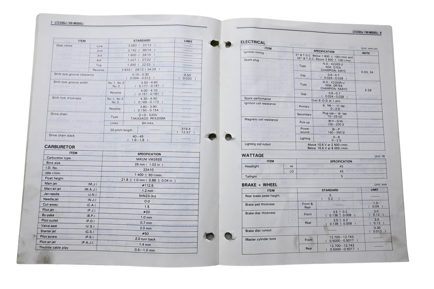 OEM Suzuki 99501-42080-01E LT230S Supplementary Service Manual