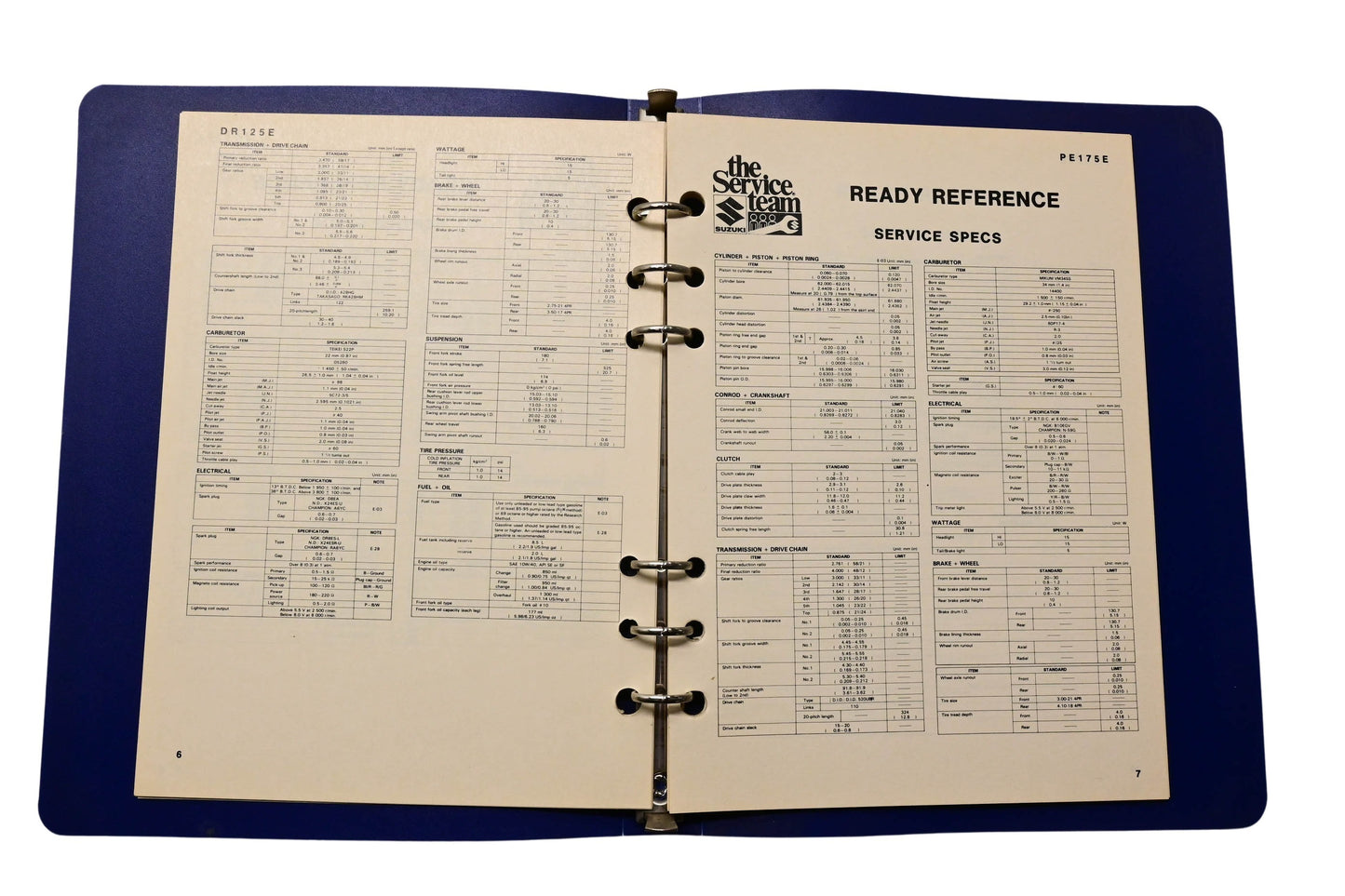 OEM Suzuki 99923-03841 1984 E Model Ready Reference Service Specifications Manual