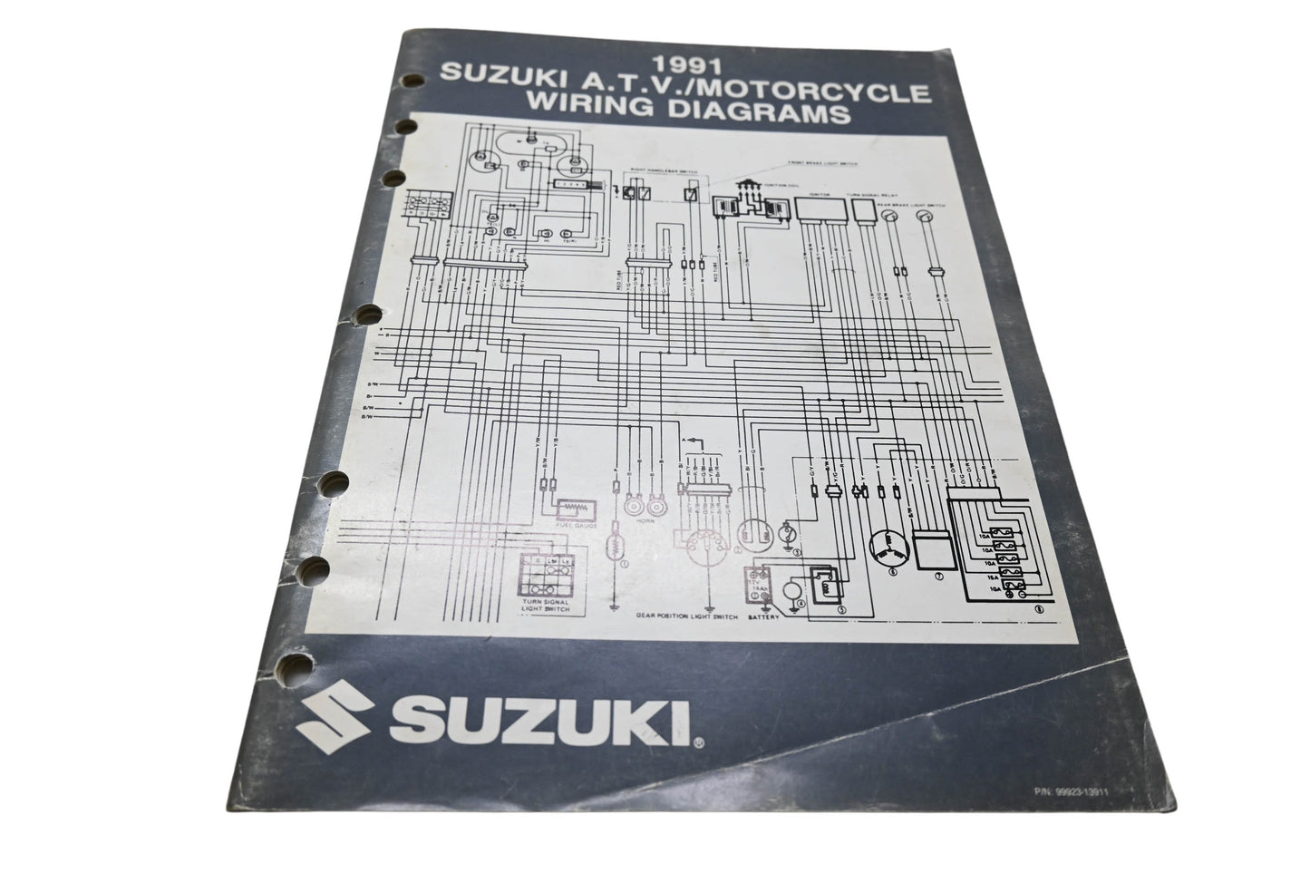 OEM Suzuki 99923-13911 1991 Suzuki ATV Motorcycle Wiring Diagrams Manual