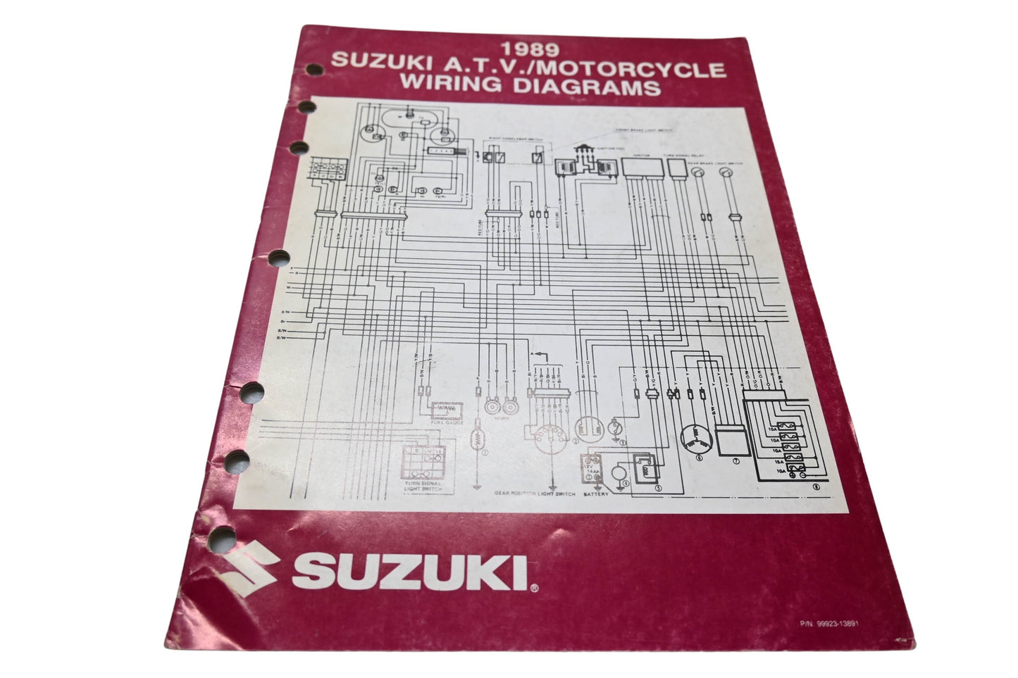 OEM Suzuki 99923-13891 1989 Suzuki ATV Motorcycle Wiring Diagrams Manual