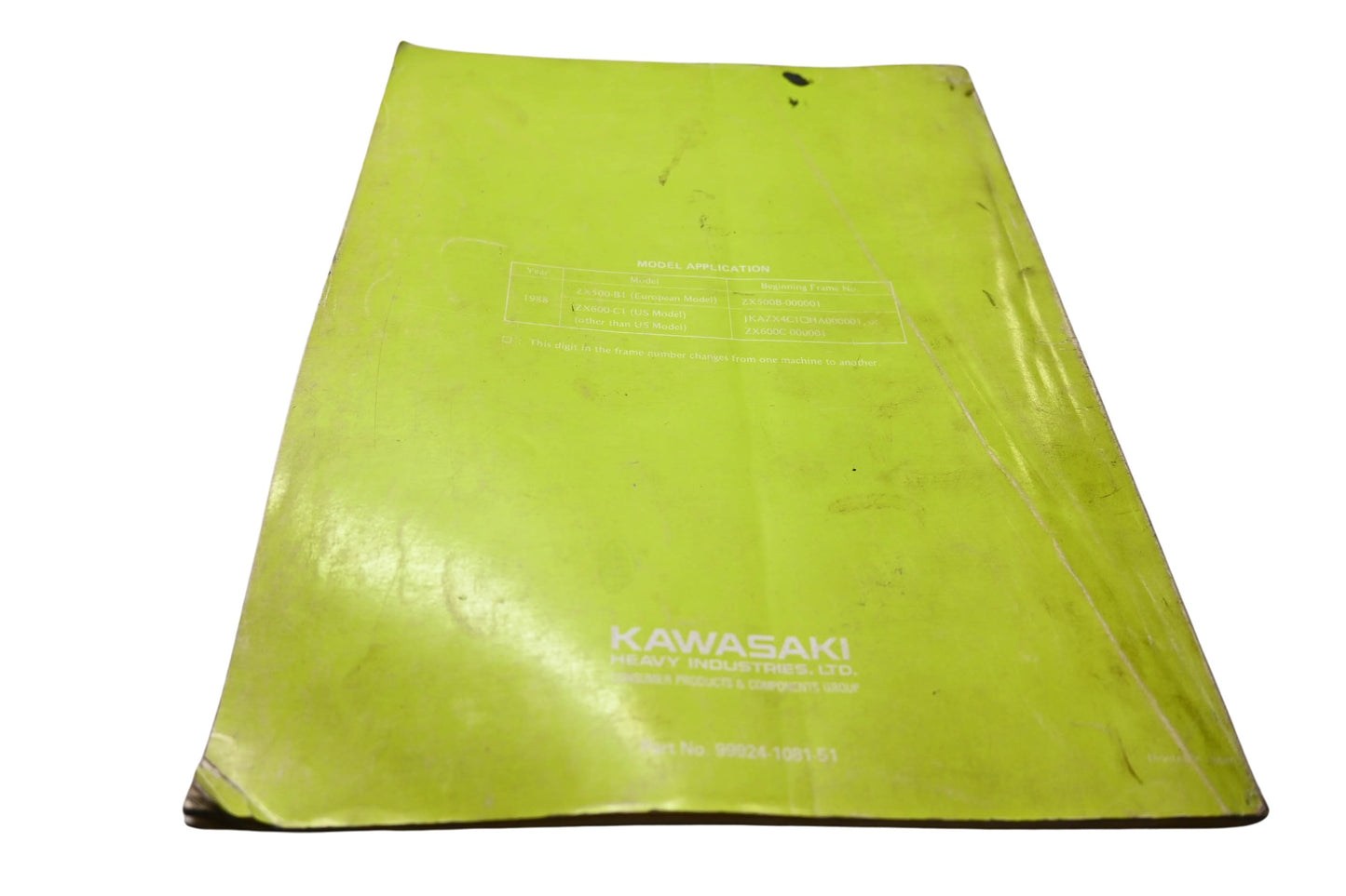 OEM Kawasaki 99924-1081-51 Ninja600R GPX600R GPX500R Motorcycle Service Manual Supplement