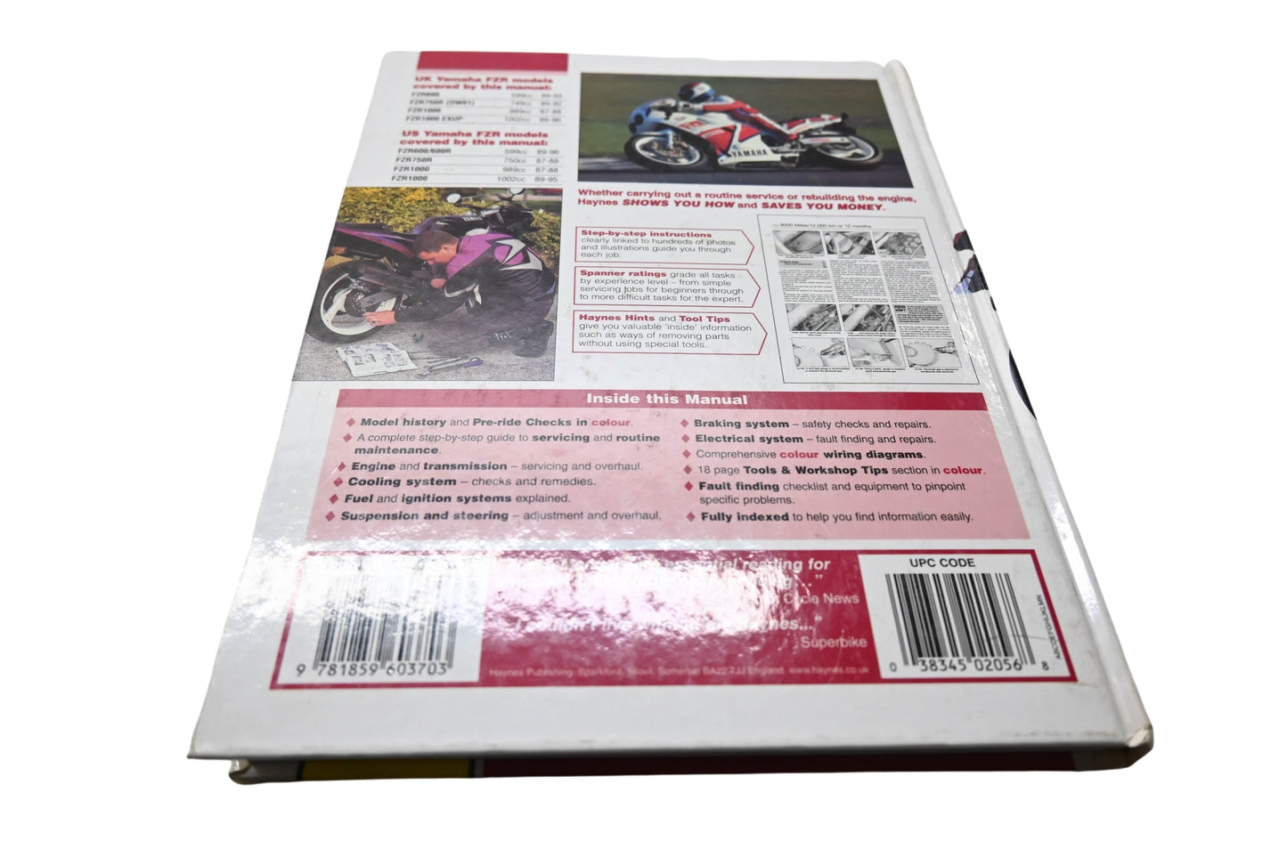 Haynes 1 85960 370 X, 2056 Yamaha FZR600 750 1000 Fours '87 to '96