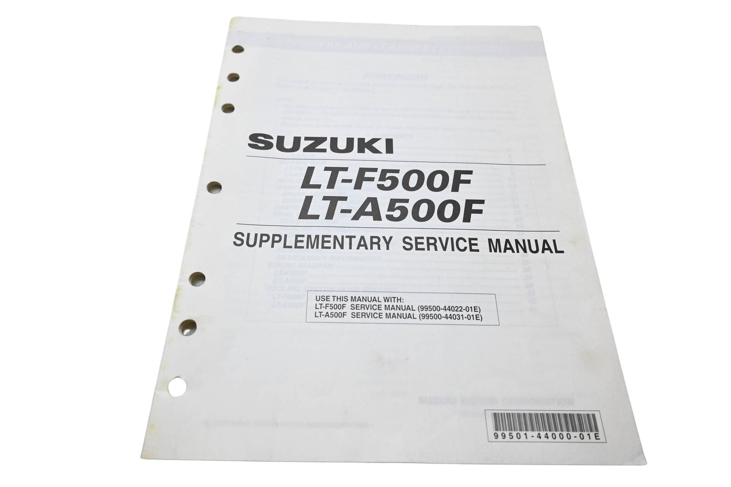 OEM Suzuki 99501-44000-01E LT-F500F LT-A500F Supplementary Service Manual