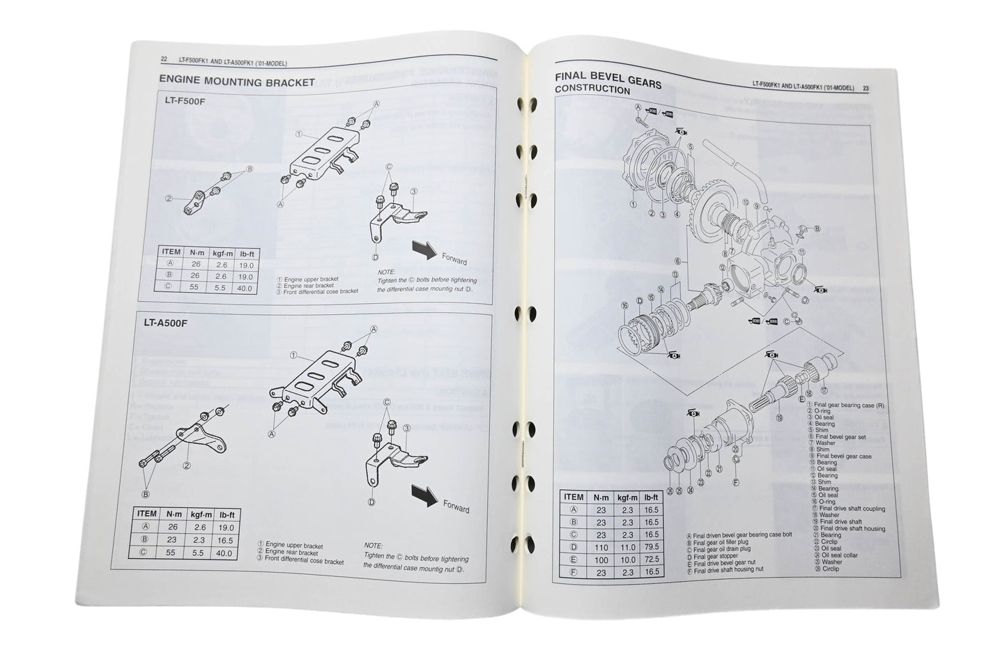 OEM Suzuki 99501-44000-01E LT-F500F LT-A500F Supplementary Service Manual