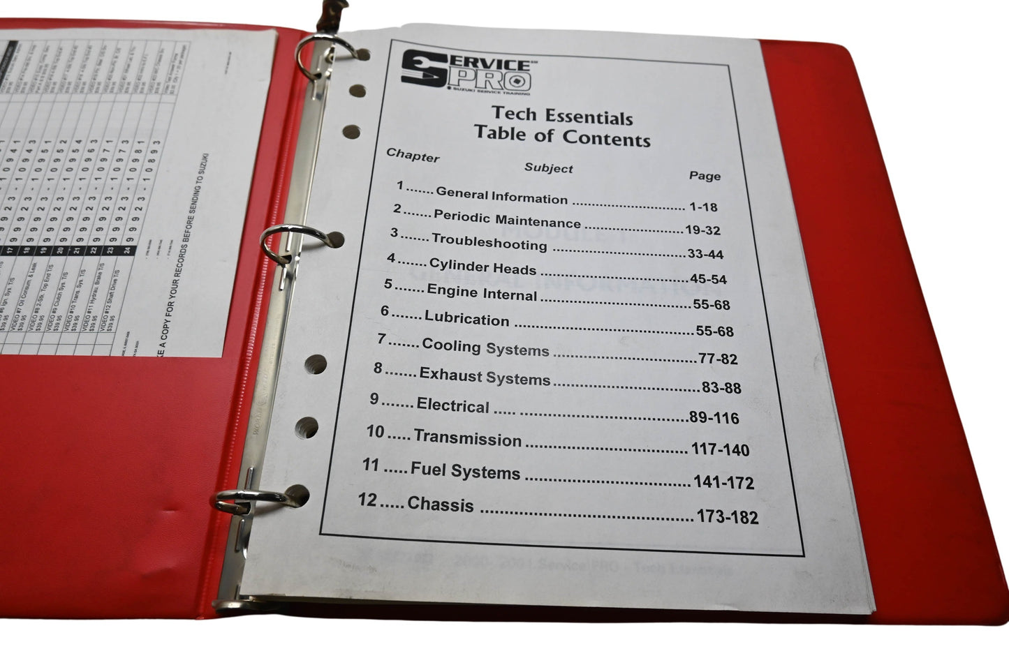 OEM Suzuki 99923-10099 Service Pro 2003 Service Training Tech Essentials Guide