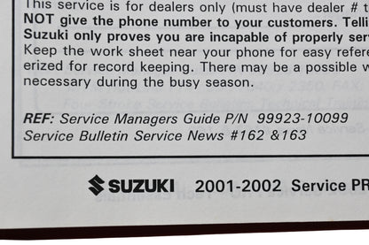 OEM Suzuki 99923-10099 Service Pro 2003 Service Training Tech Essentials Guide