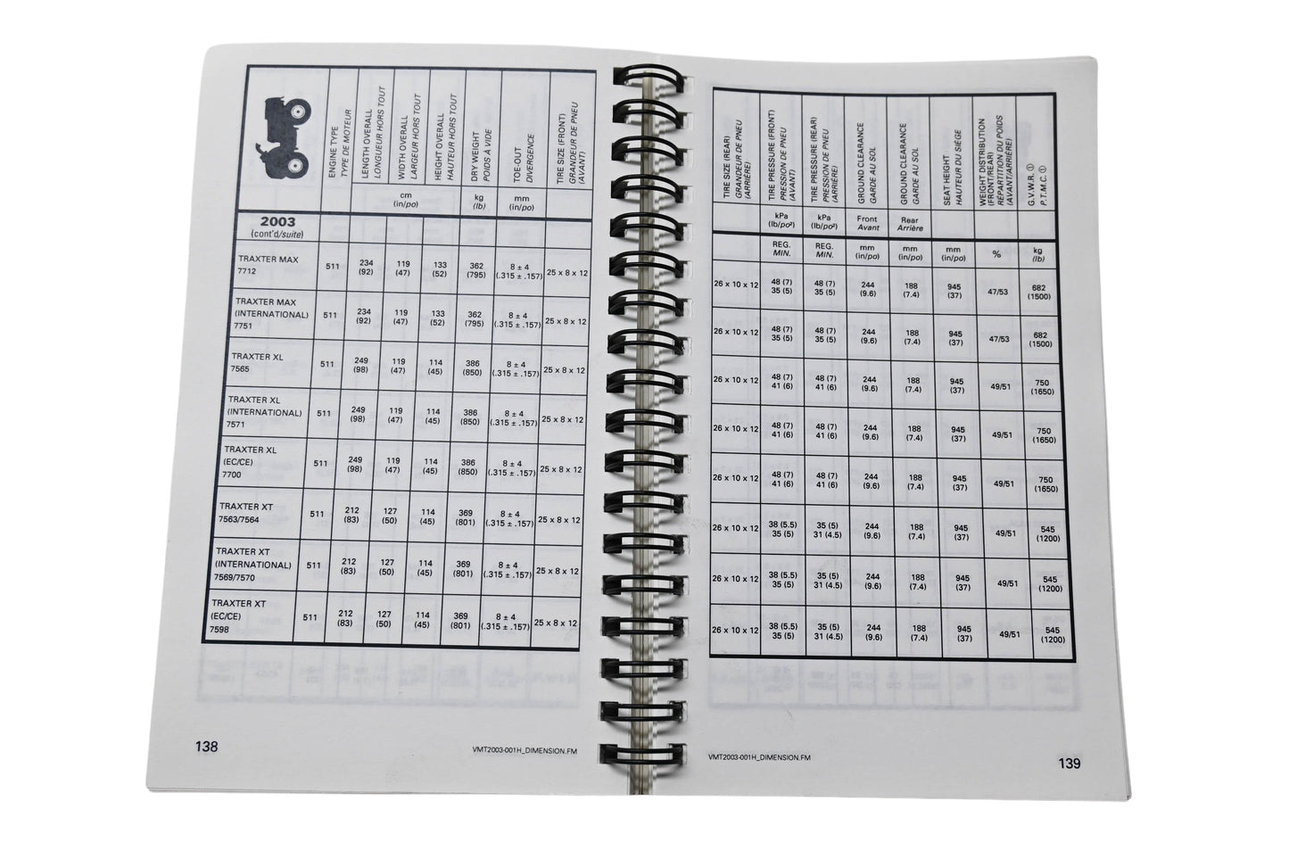 Aftermarket 219100168 Specification Booklet 1999 2003