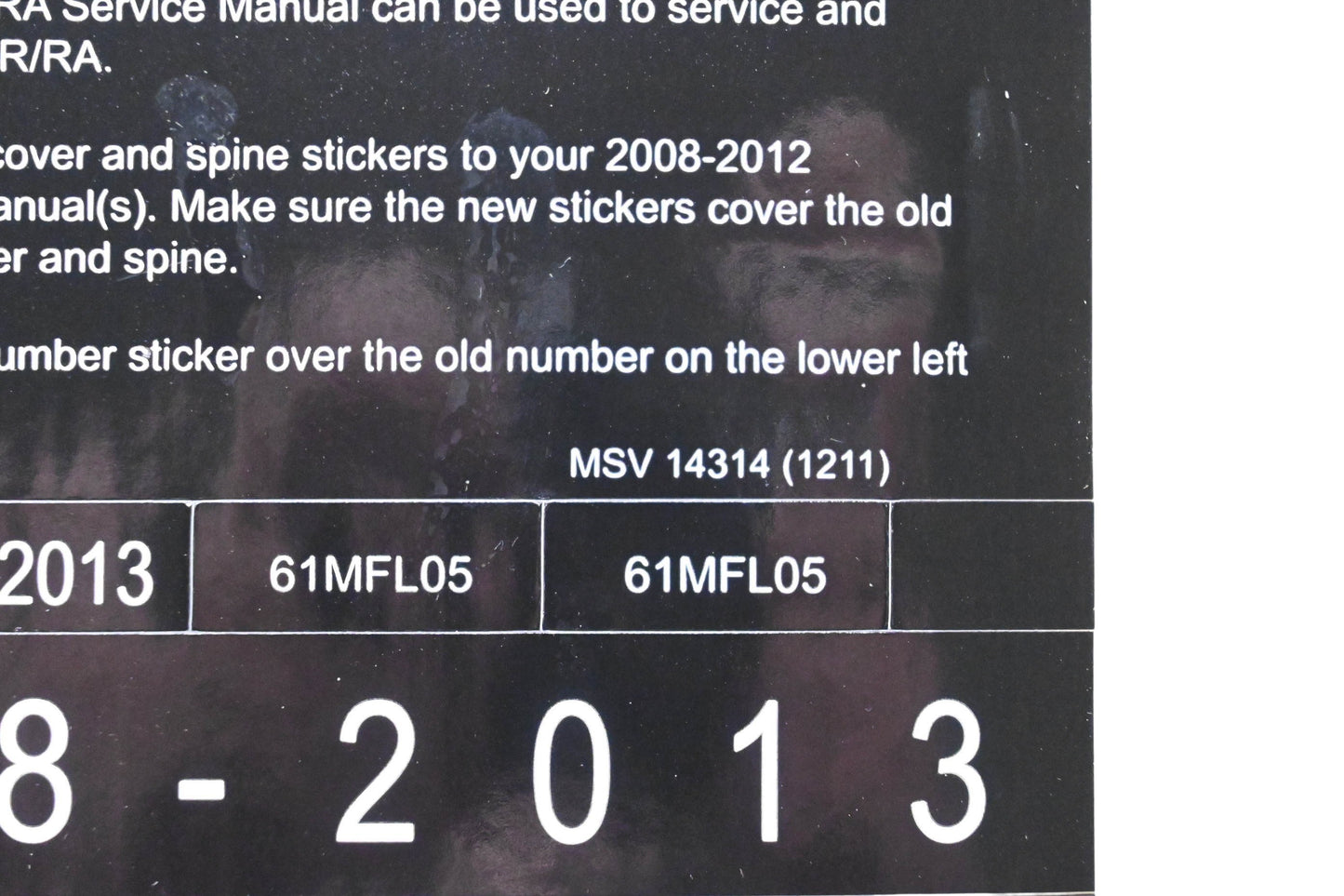 New OEM Honda MSV 14314 2013 CBR1000RR/RA Service Manual Conversion Sticker Kit NOS