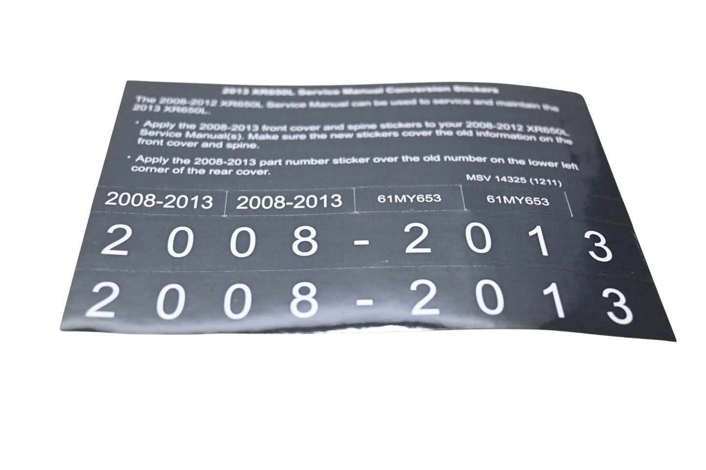 New OEM Honda MSV 14325 2013 XR650L Service Manual Conversion Sticker Kit NOS