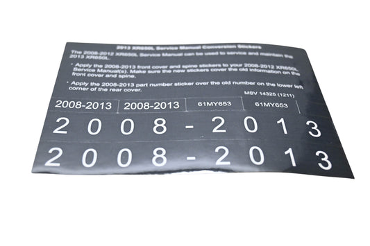 New OEM Honda MSV 14325 2013 XR650L Service Manual Conversion Sticker Kit NOS