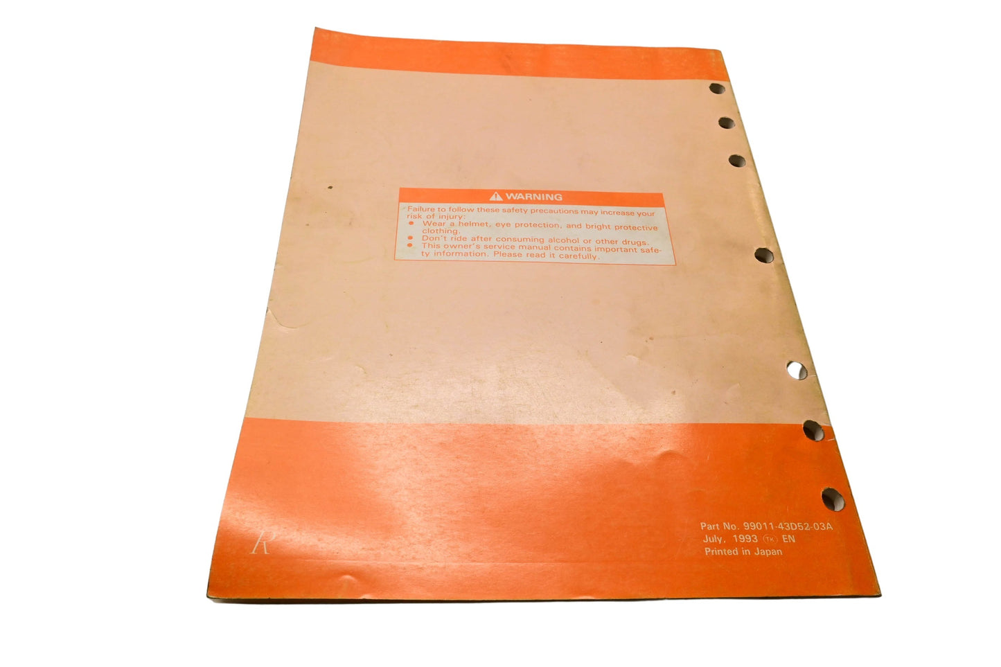 OEM Suzuki 99011-43D52-03A Owner's Service Manual RM125