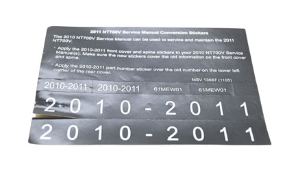 New OEM Honda MSV 13687 2011 NT700V Service Manual Conversion Sticker Kit NOS