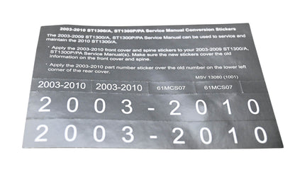 New OEM Honda MSV 13080 2003-2010 ST1300/A ST1300P/PA Service Manual Conversion Sticker Kit NOS