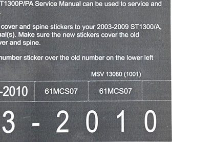 New OEM Honda MSV 13080 2003-2010 ST1300/A ST1300P/PA Service Manual Conversion Sticker Kit NOS