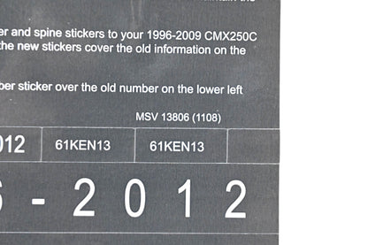 New OEM Honda MSV 13806 2012 CMX250C Service Manual Conversion Sticker Kit NOS