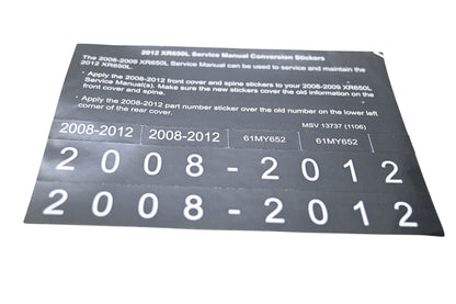 New OEM Honda MSV 13737 2012 XR650L Service Manual Conversion Sticker Kit NOS