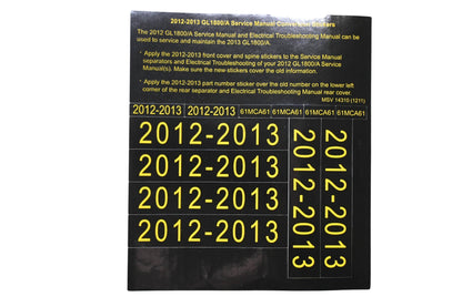 New OEM Honda MSV 14310 2012-2013 GL1800/A Service Manual Conversion Sticker Kit NOS