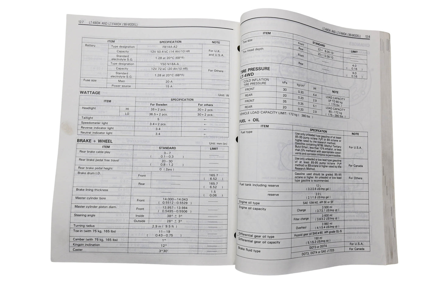 OEM Suzuki 99500-42056-01E LT-4WD Service Manual