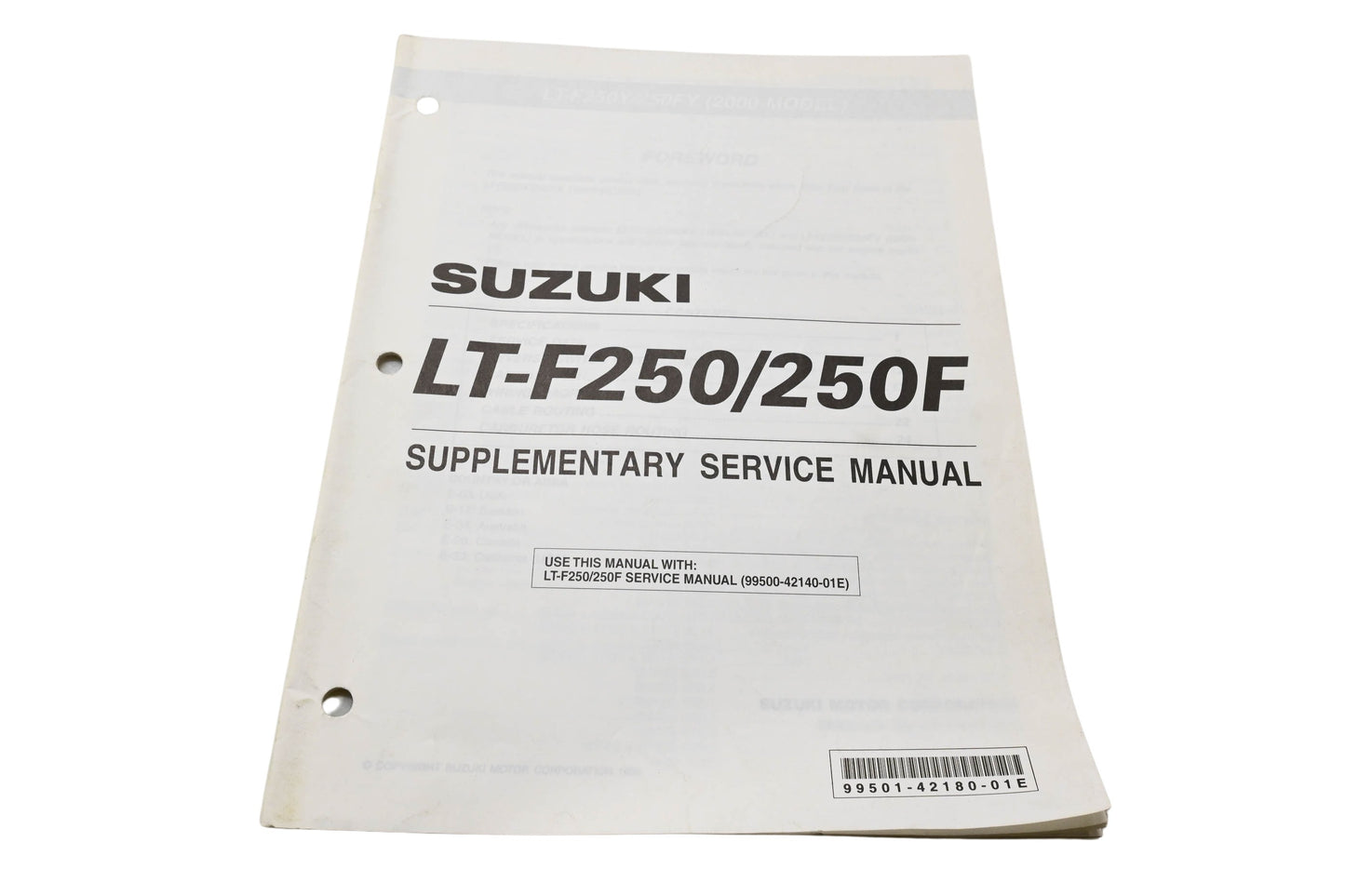 OEM Suzuki 99501-42180-01E LT-F250/250F Supplementary Service Manual