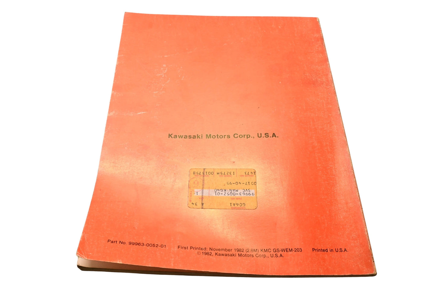 OEM Kawasaki 99963-0052-01 Portable Generator Service Manual KG4000A KG4000AS KG5000A KG5000AS