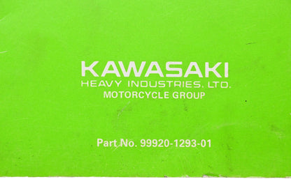 OEM Kawasaki 99920-1293-01 Motorcycle Owner's Manual Service Manual KDX 80