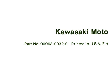 OEM Kawasaki 99963-0032-01 KDX250-A1 Motorcycle Owner's Manual & Service Manual