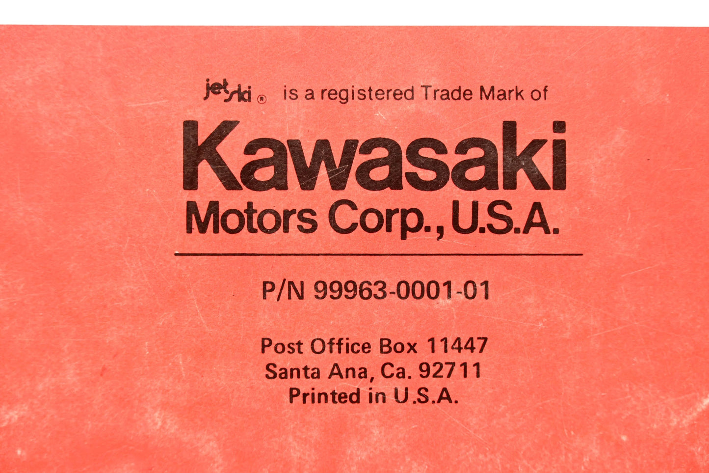 OEM Kawasaki 99963-0001-01 JS440 Jet Skit Watercraft Service Manual