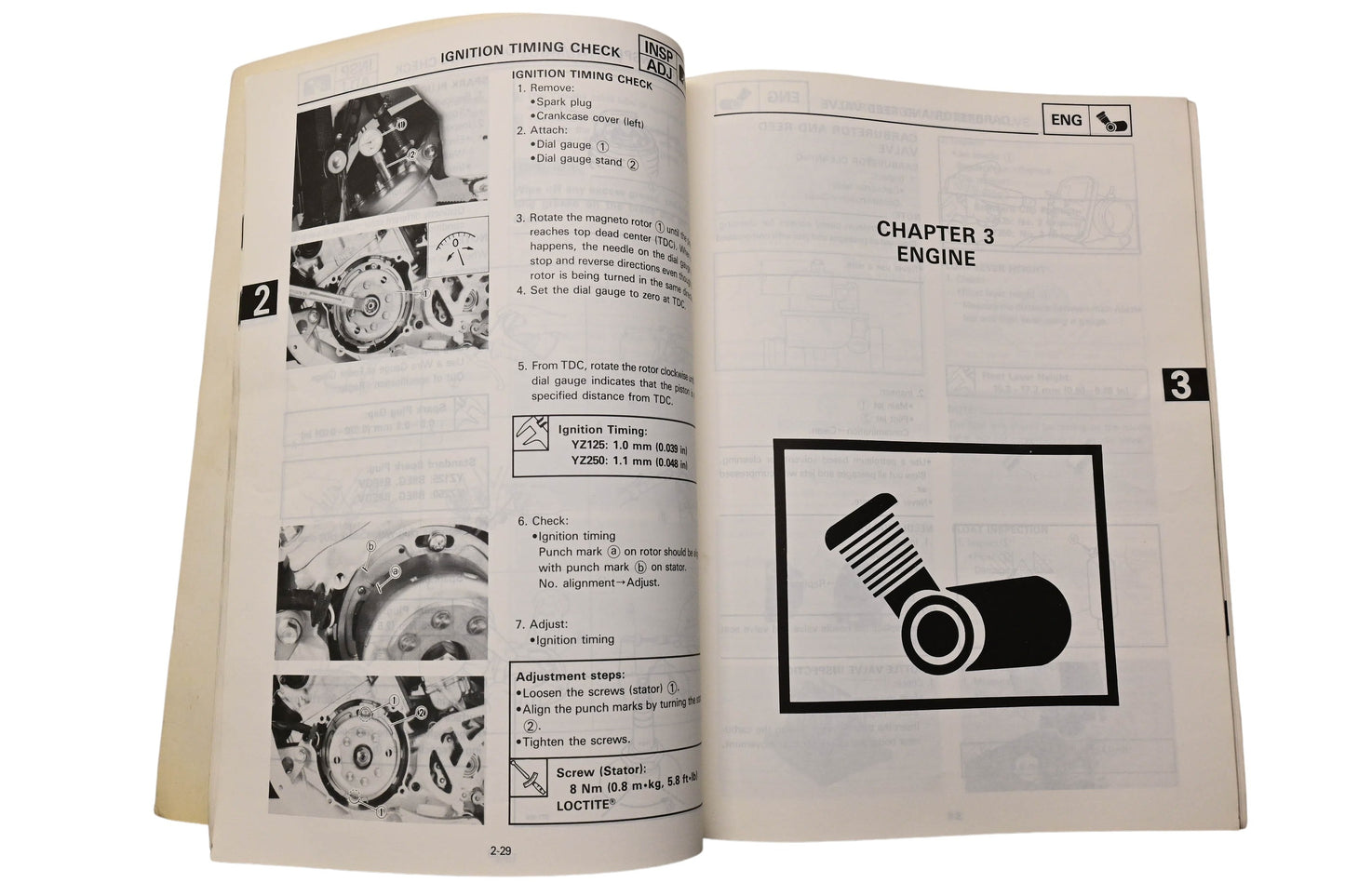 OEM Yamaha LIT-11626-06-93 YZ125W/250W Owner's Service Manual
