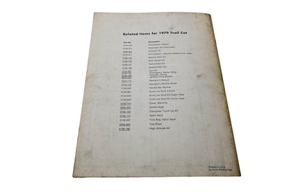 OEM Arctic Cat 0185-130 Trail Cat '79 Illustrated Parts Manual