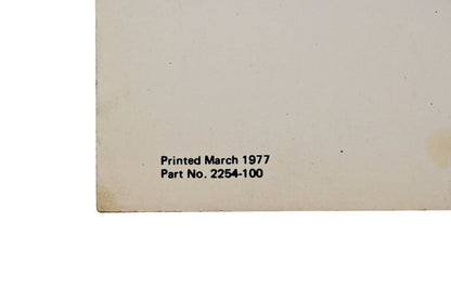 OEM Arctic Cat 2254-100 1978 Arctic Cat Operators Manual