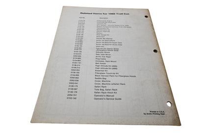 OEM Arctic Cat 0185-152 80 Trail Cat Illustrated Parts Manual