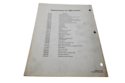 OEM Arctic Cat 0185-155 80 Panther Illustrated Parts Manual