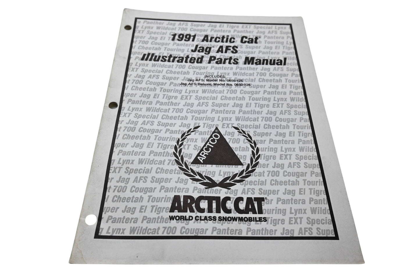 OEM Arctic Cat 2254-650 1991 Arctic Cat Jag AFS Illustrated Parts Manual