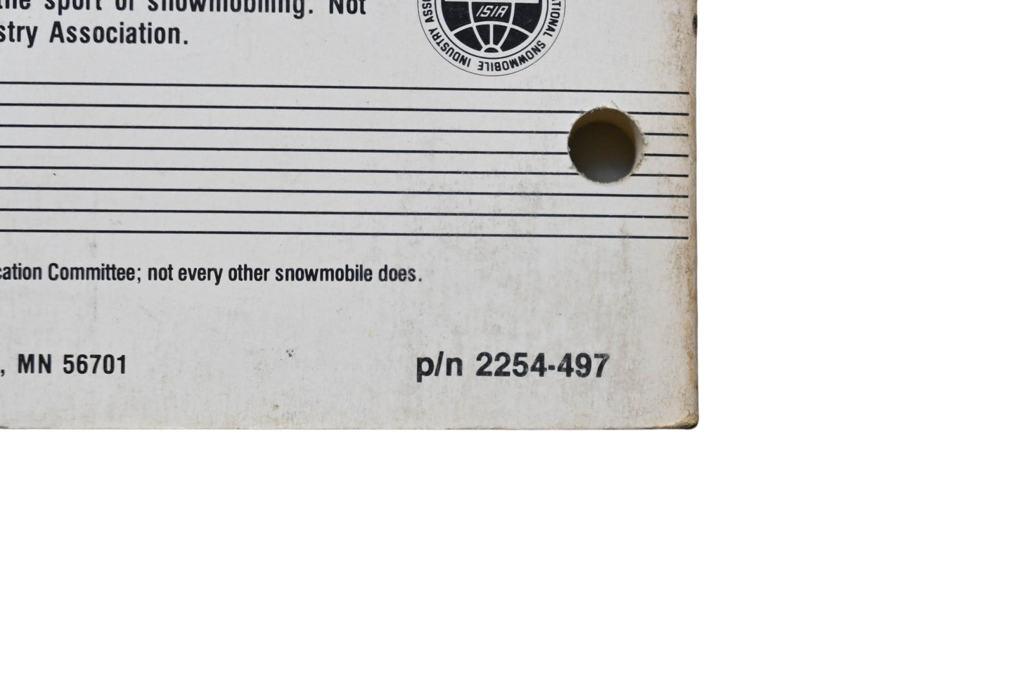 OEM Arctic Cat 2254-497 1989 Arctic Cat Pantera El Tigre Service Manual
