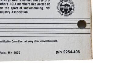 OEM Arctic Cat 2254-496 1989 Arctic Cat Jag Panther Super Jag Service Manual