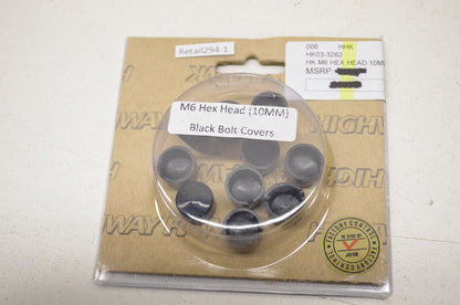 New Highway Hawk Black M6 Hex Head Bolt Cover 10mm 10Pk