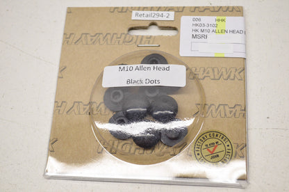 New Highway Hawk Black M10 Allen Head Dot Covers 10Pk