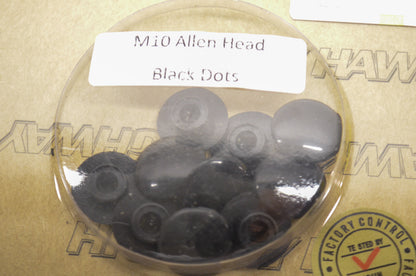 New Highway Hawk Black M10 Allen Head Dot Covers 10Pk