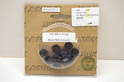 New Highway Hawk Black M6 Allen Head Bolt Covers 10Pk