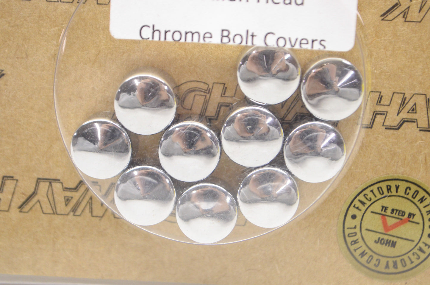 New Highway Hawk Chrome M6 Allen Head Bolt Covers 10Pk
