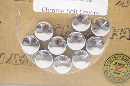 New Highway Hawk Chrome M6 Allen Head Bolt Covers 10Pk