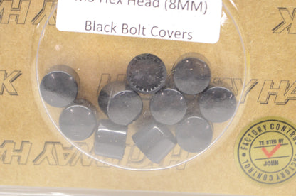 New Highway Hawk Black M5 Hex Head Covers 10Pk 8mm