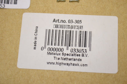 New Highway Hawk Chrome M5 Allen Head Dot Covers 10Pk