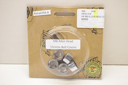 New Highway Hawk Chrome M8 Allen Head Bolt Covers 5Pk