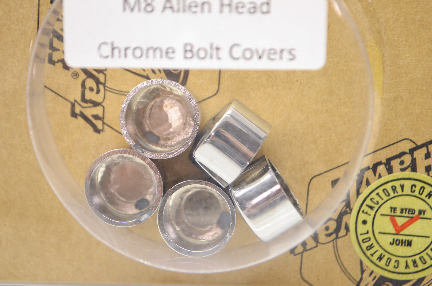 New Highway Hawk Chrome M8 Allen Head Bolt Covers 5Pk