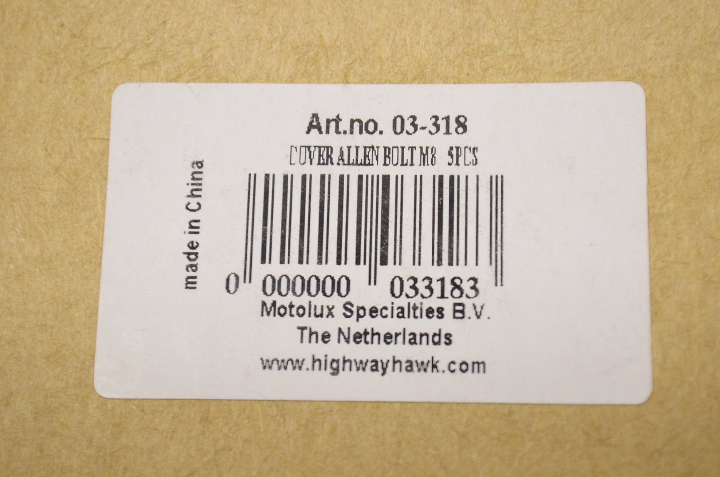 New Highway Hawk Chrome M8 Allen Head Bolt Covers 5Pk