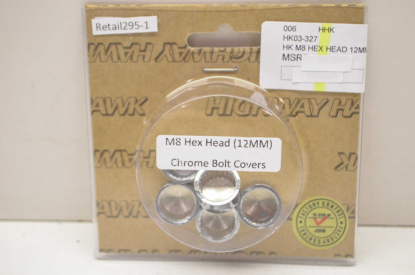 New Highway Hawk Chrome M8 Hex Head Bolt Covers 5Pk 12mm